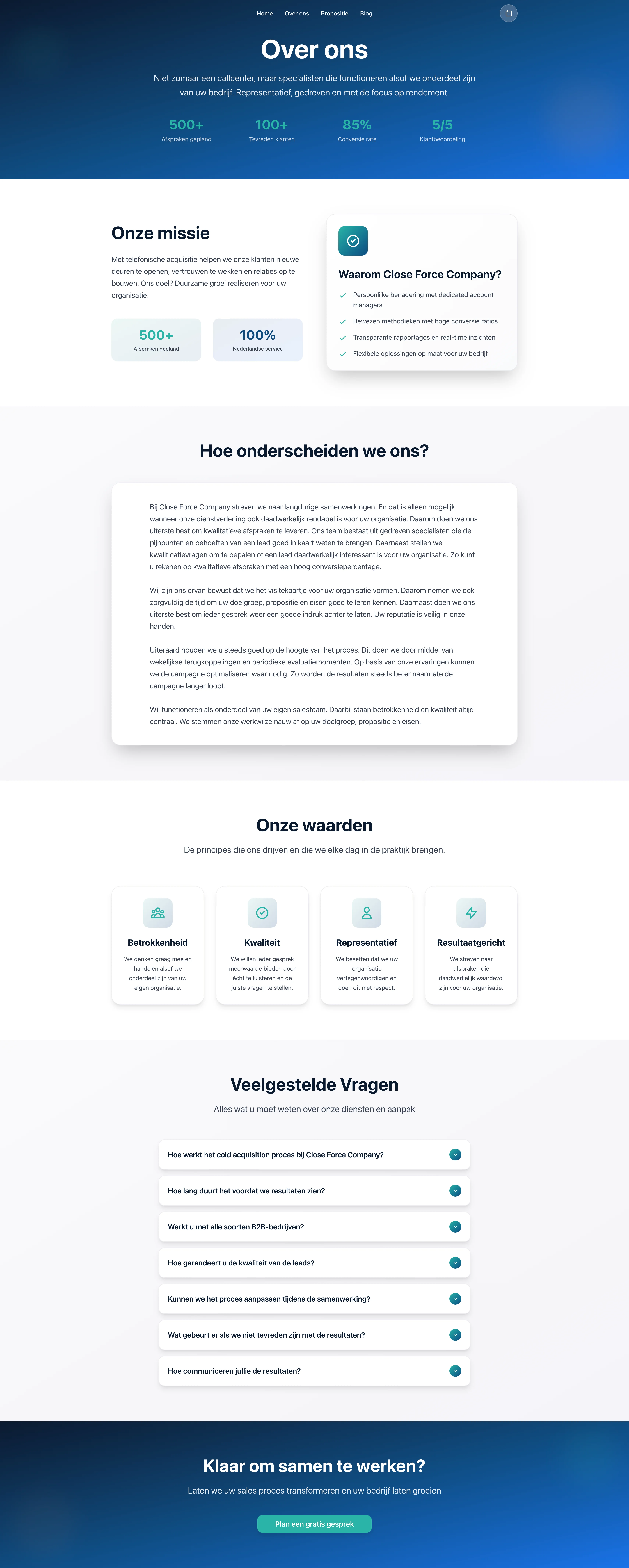 Close Force Company - Tablet view